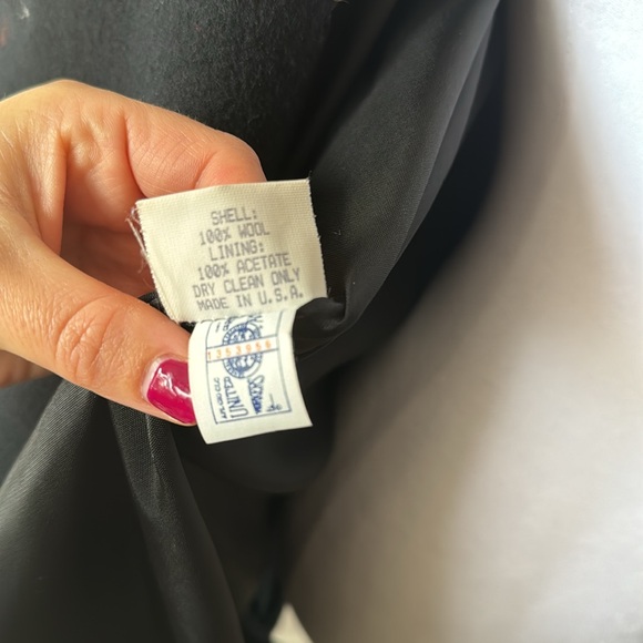 Kristen Blake Button Down Black Pea Coat Size Small 100% Wool - Picture 6 of 6